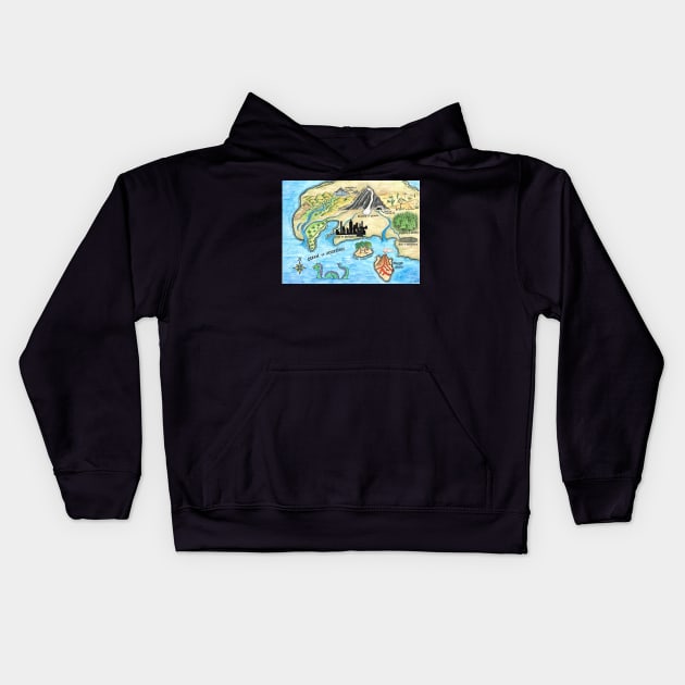 Inner Geographies Map Kids Hoodie by GeoNerd